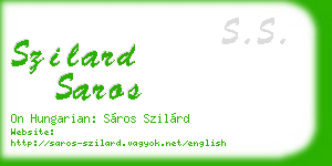szilard saros business card